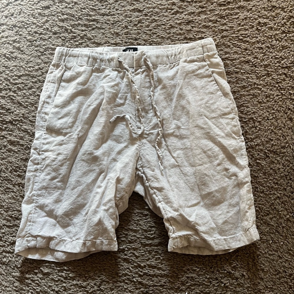 Men’s H&M Cream Linen Shorts
